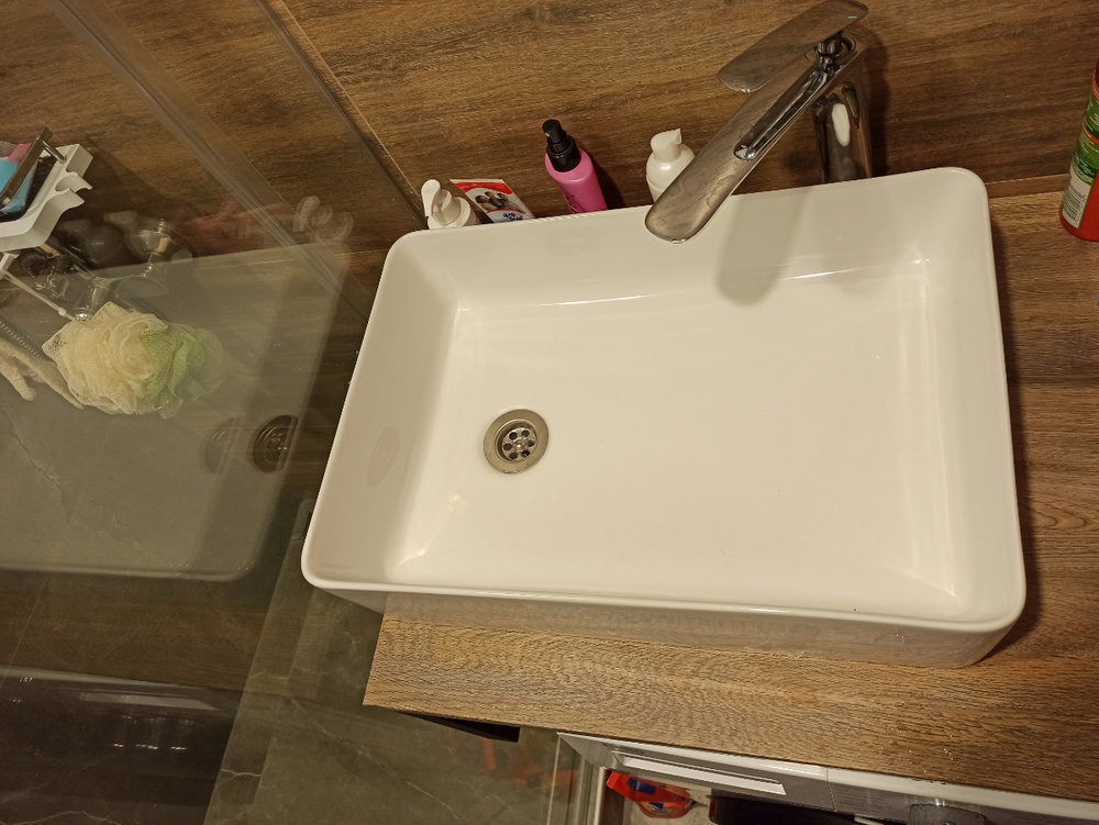 Раковина накладная над стиральной машиной Ceramalux 6250 без перелива ...