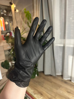 Нитриловые перчатки - Wally plastic, 100 шт., (50 пар), одноразовые, неопудренные, текстурированные - Цвет: Черный; Размер S #39, Tatsiana K.