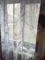 Curtain & Textile Тюль высота 210 см, ширина 200 см, крепление - Лента, Фиолетовый,Белый, #112, Екатерина П.