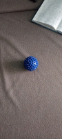 Мяч массажный, мяч для массажа ног и рук, МФР мяч с шипами, синий #2, Константин А.