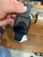 Защитный кейс со стеклом для Apple Watch 4, 5, 6, SE, SE2, SE2023, SE2024 44 мм, бампер со стеклом Черный #43, Сергей П.