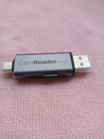 Картридер Type-C + USB 3.0 на SD и micro SD / TF карта памяти, переходник для телефона, планшета, ПК, ноутбука, серый-металлик #2, Александр