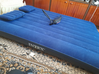 Набор: матрас надувной Classic Downy Airbed Dura-Beam 152-203 см+2 подушки+насос, INTEX, кровать надувная #99, Нина О.