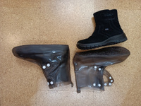 Дождевики чехлы многоразовые на обувь размер 38-39 сапожки на кнопках с защитой от дождя и грязи для детей и взрослых мужчин, женщин, подростков #5, Лариса Л.