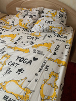 Пододеяльник бязь Сказка Кот Коттон "Yogacat" 2-спальный на молнии 175х215 см #39, Виктор У.