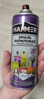 Аэрозольная краска универсальная акриловая HAMMER эмаль для мебели, металла, пластика, керамики, стекла, гипса, декора, глянцевая, RAL 9005 чёрная, 520мл #64, Александр Б.