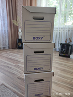 Коробка архивная, АДОЛЬЯ BOXY с крышкой, гофрокартон, белый, 25х34х26 см, 3 шт в упаковке #28, Оксана К.