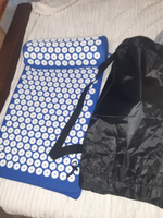Аппликатор Кузнецова тибетский акупунктурный коврик с иголками для спины. Массажный набор (аппликатор, подушка, сумка). Игольчатый валик для массажа ног, шеи синий. #7, Мария А.