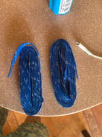 Шнурки для коньков WH хоккейные с пропиткой, 244 см, синие #41, Артём Б.
