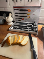 Набор кухонных ножей 6 предметов из нержавеющей стали с антибактериальным покрытием #2, Квадрат К.