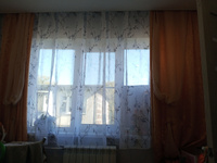 Curtain & Textile Тюль высота 180 см, ширина 500 см, крепление - Лента, синий сакура #30, Наталья К.