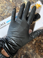Нитриловые перчатки - Wally plastic, 100 шт., (50 пар), одноразовые, неопудренные, текстурированные - Цвет: Черный; Размер S #36, Кристина С.