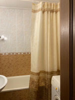 Штора для ванной комнаты водонепроницаемая, тканевая 180x200 см, с принтом, кольца в комплекте #56, Ирина К.