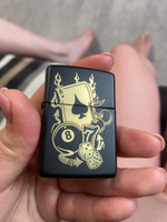 Зажигалка ZIPPO бензиновая Gambling Design Black Matte 49257 #16, Алёна Ж.