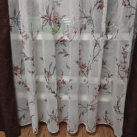 Curtain & Textile Тюль высота 240 см, ширина 300 см, крепление - Лента, Белый, темно-розовый #192, Елена Г.