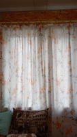 Curtain & Textile Тюль высота 240 см, ширина 200 см, крепление - Лента, Оранжевая сакура #183, Яна И.