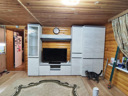 Модульная стенка Гретта Памир для гостиной и студии белая, комплект ...