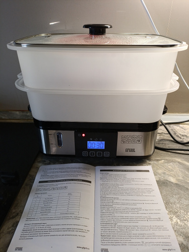 Пароварка электрическая GFGRIL GFS-7DSS, объем 9 л, чаша для риса, 6 ...