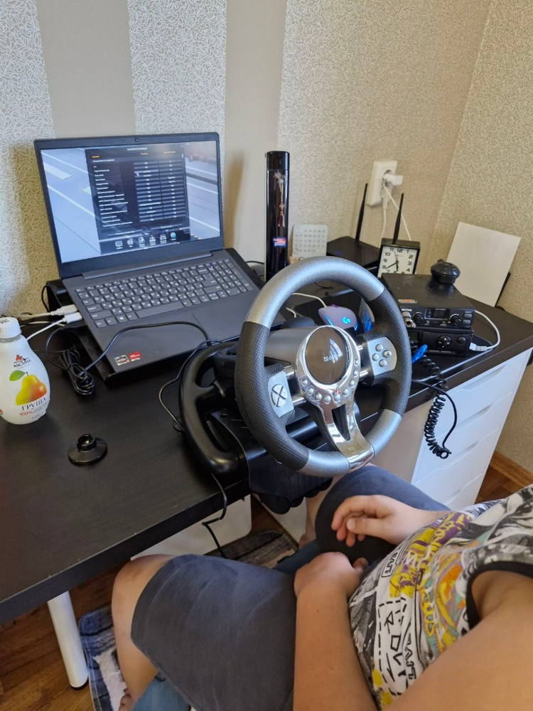 Руль игровой для пк с педалями Defender Forsage GTR USB 12 кнопок с ...