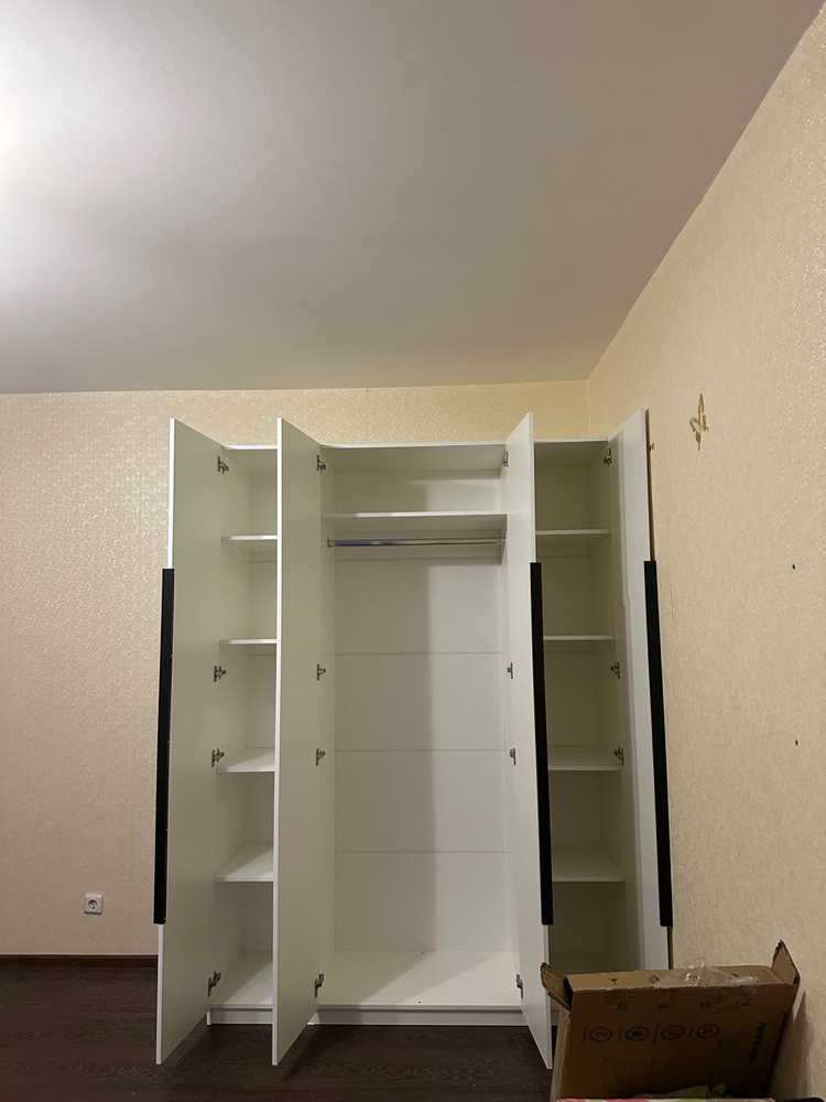 Шкаф распашной НОНТОН Луас с полками и штангой, 160.1x50.6x221.6 см ...