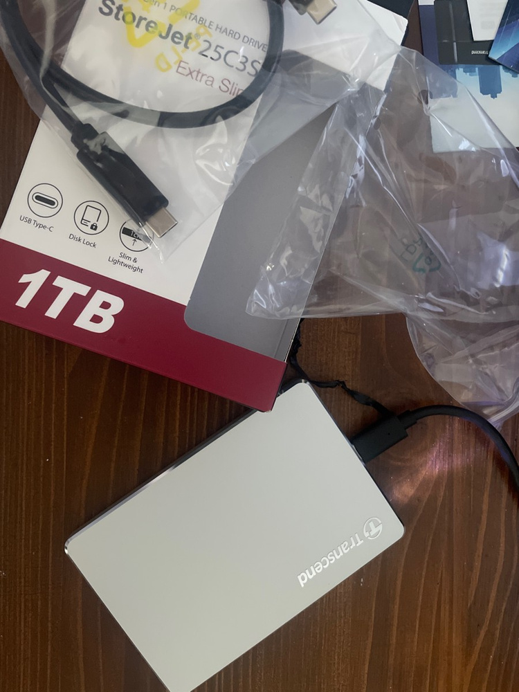 Transcend 1 ТБ Внешний жесткий диск (TS1TSJ25C3N), серый - купить с ...