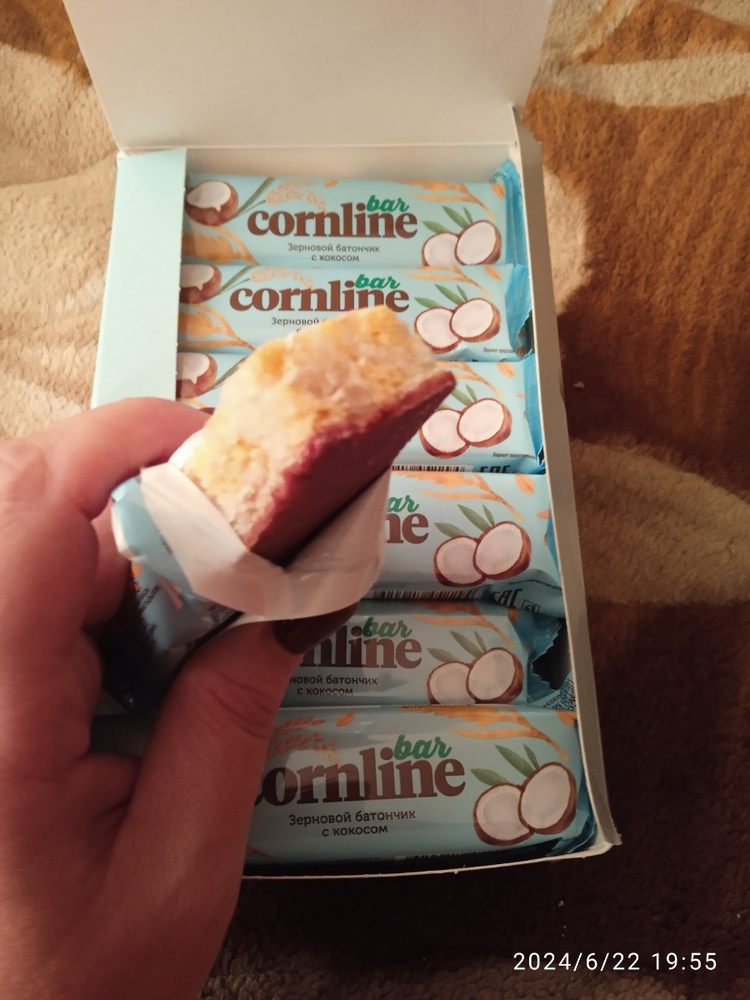 Корнлайн / Cornline, кокос батончик, 30 г / 18 шт - купить с доставкой ...