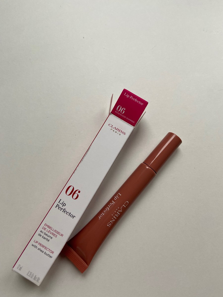 Clarins Natural Lip Perfector Блеск для губ, 06 rosewood shimmer, 12 мл ...