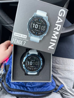 Часы Garmin Fenix 7 Sapphire Solar, титановый синий минерал DLC с белым ремешком 010-02540-25 #2, Наташа Ф.