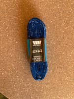 Шнурки для коньков WH хоккейные с пропиткой, 244 см, синие #42, Артём Б.