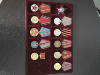 Планшет для хранения орденов, футляр для наград, органайзер под знаки отличия, рамка для медалей на 12 ячеек #1, Сергей К.