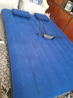 Набор: матрас надувной Classic Downy Airbed Dura-Beam 152-203 см+2 подушки+насос, INTEX, кровать надувная #100, Нина О.