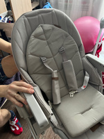 Стульчик для кормления Happy Baby Berny Lux New до 25 кг, шезлонг, 4 поворотных колеса, серый #4, Дарья О.