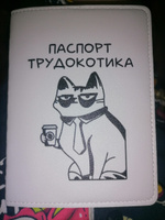 Обложка на паспорт с принтом "Трудокотик" #16, Олеся Б.