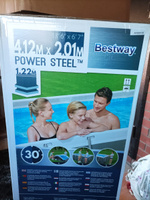 Бассейн каркасный Bestway "Power Steel", размер 412х201х122 см, объем 8124 л, фильтр-насос, лестница, 56456 #20, Инга Г.