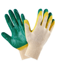 Перчатки рабочие строительные с двойным латексным обливом, зелёные, 20 пар #3, Ольга К.