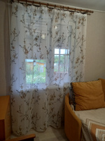 Curtain & Textile Тюль высота 230 см, ширина 200 см, крепление - Лента, Белый,светло-коричневый #170, Ирина С.