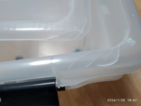 Система хранения вещей RoxBox 70 л, ящик пластиковый с крышкой и клипсами, прозрачный, 35x39x58 см, 2 шт #120, Денис П.