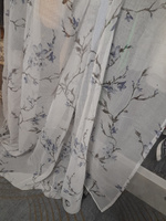 Curtain & Textile Тюль высота 270 см, ширина 300 см, крепление - Лента, синий сакура #182, Татьяна К.