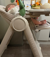 Стульчик для кормления Happy Baby Berny Lux New до 25 кг, шезлонг, 4 поворотных колеса, серый #7, ANNA ZILFIMYAN