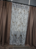 Curtain & Textile Тюль высота 250 см, ширина 250 см, крепление - Лента, Белый,светло-коричневый #134, Оксана С.