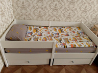 Кровать детская 160х80 Sleep and Smile Basic массив березы, 2 ящика, матрас, белый #22, Жанна А.