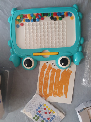 Развивающий магнитный планшет "Веселый краб",Магнитная цветная доска ...