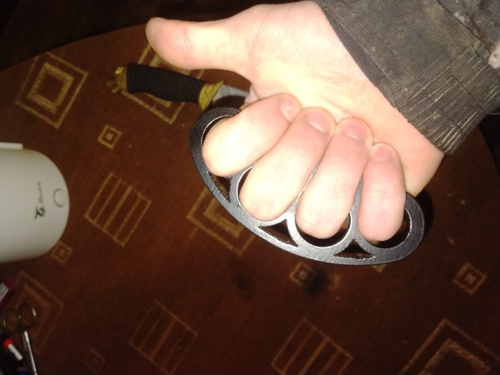 Усиленная "ручка стартера- кастет" в форме кастета железный с веревкой ...