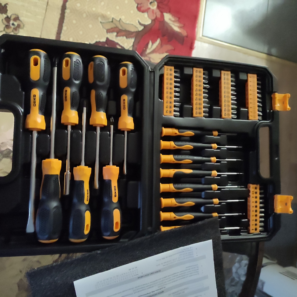 Набор профессиональных отверток и бит DEKO DKMT65 (65 предметов ...