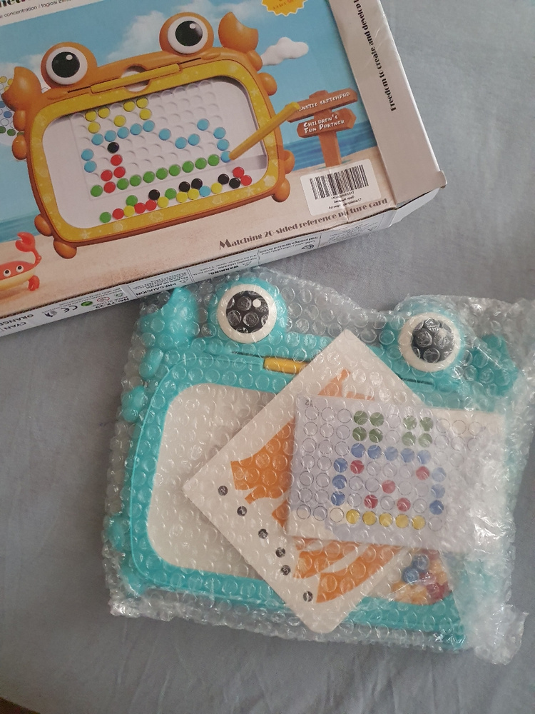 Развивающий магнитный планшет "Веселый краб",Магнитная цветная доска ...