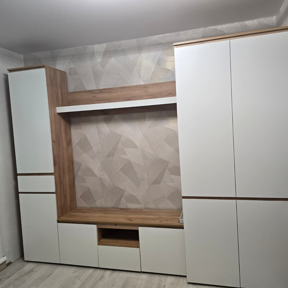 Модульная стенка Гретта Памир для гостиной и студии белая, комплект ...