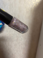 Лак для ногтей kiki Gel Effect тон 74 серебристый металлик, с гелевым эффектом без уф-лампы, цветной глянцевый маникюр и педикюр с блестками, шиммером, 6 мл #101, Валерия З.