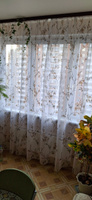 Curtain & Textile Тюль высота 250 см, ширина 400 см, крепление - Лента, Белый,светло-коричневый #115, Ирина С.