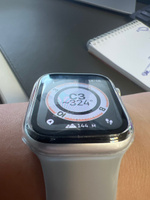 Защитный кейс со стеклом для Apple Watch 4, 5, 6, SE, SE2, SE2023, SE2024 44 мм, бампер со стеклом Прозрачный #39, Мария И.