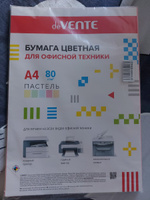 Бумага цветная для офисной оргтехники, принтера. Формат A4 50 л, 80 г/м , пастельные цвета, ассорти #33, Наталья Б.